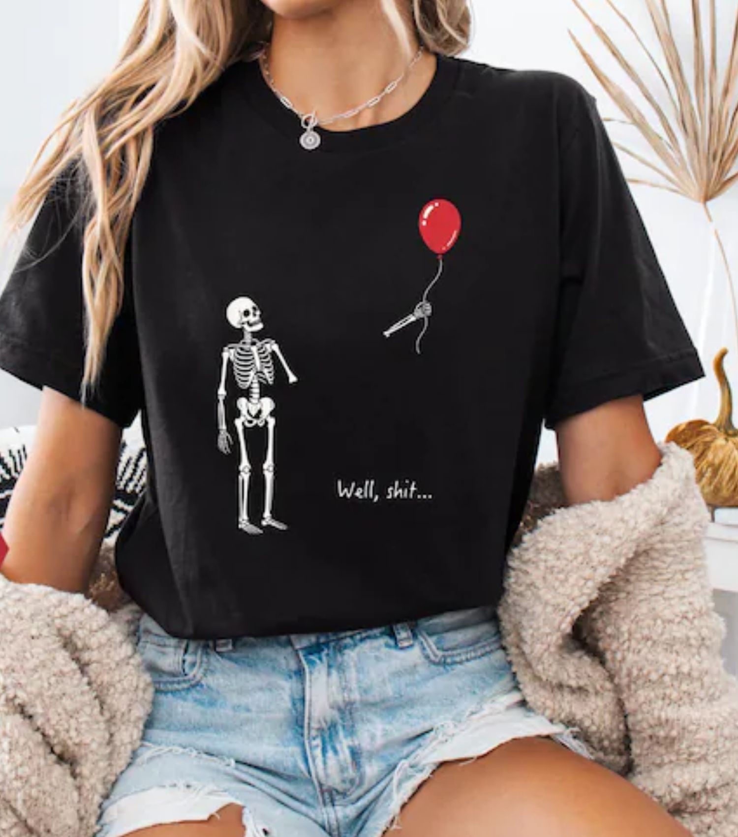 Well Shit Skeleton Shirt for spooky-season fans from BraveWear.