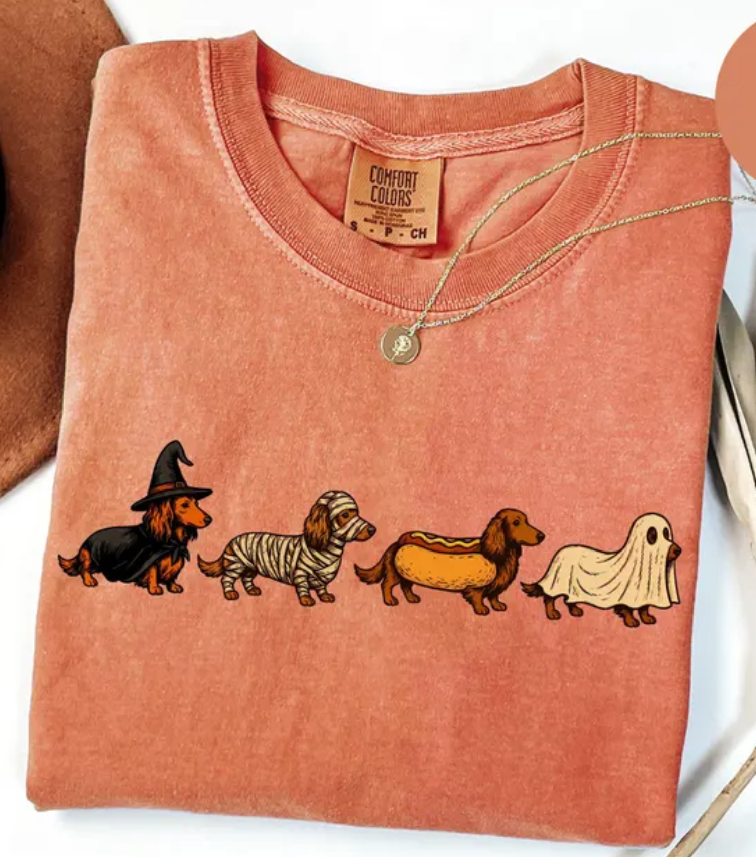 Halloween Dachshund Costumes Comfort Colors® Shirt for spooky-season fans from BraveWear.