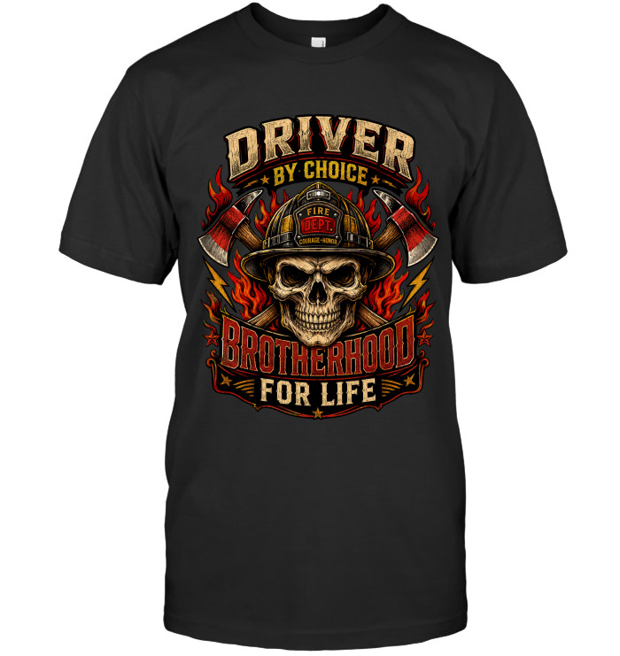 Driver By Choice Brotherhood For Life tee for firefighters from BraveWear.