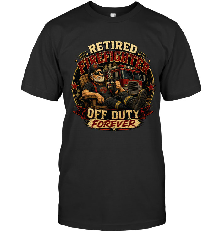 Retired Firefighter – Off Duty Forever tee for retired firefighters from BraveWear.