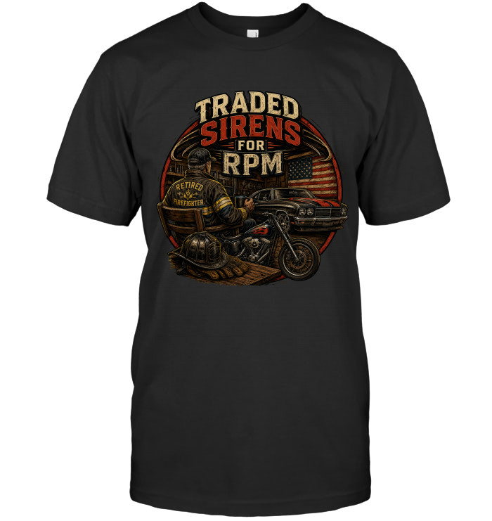 Traded Sirens For Rpm tee for firefighters from BraveWear.