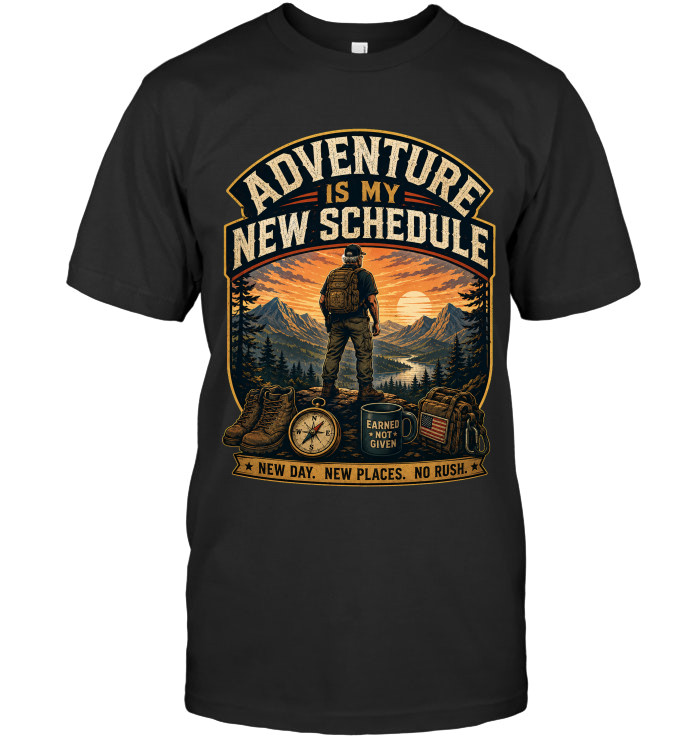 Adventure Is My New Schedule tee for firefighters from BraveWear.